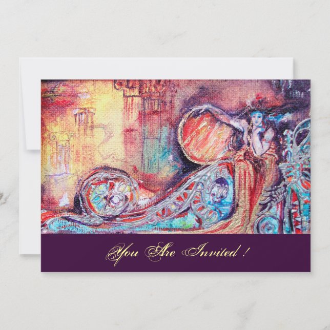 ARCADIA - BUTTERFLY PLANT Blue Red Invitation (Front)