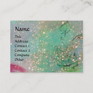 ARCADIA  / MAGIC GOLD SPARKLES  Blue Green,Teal Business Card