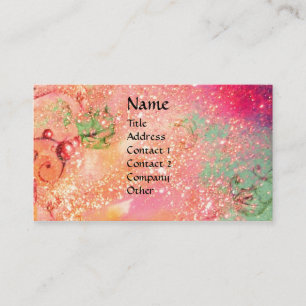 ARCADIA  / MAGIC GOLD SPARKLES  Pink Green Business Card