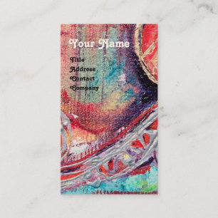 ARCADIA , Red Blue Silver Abstract Business Card