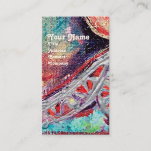 ARCADIA , Red Blue Silver Abstract Business Card