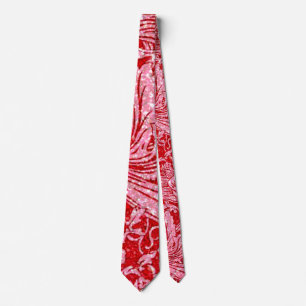 Arcadia, vintage, soft glitter red and white tie
