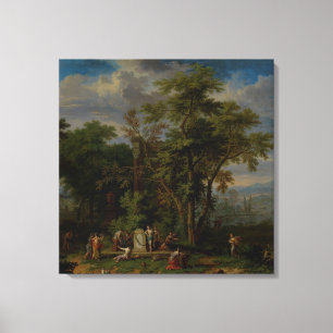 Arcadian Landscape with a Ceremonial Sacrifice, Ja Canvas Print
