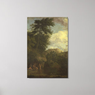 Arcadian Landscape with Diana Bathing, Johannes Gl Canvas Print