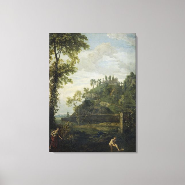 Arcadian Landscape with Salmacis and Hermaphroditu Canvas Print (Front)