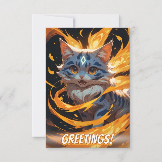 Arcane Ember: The Flamebound Kitten Familiar Card (Front)