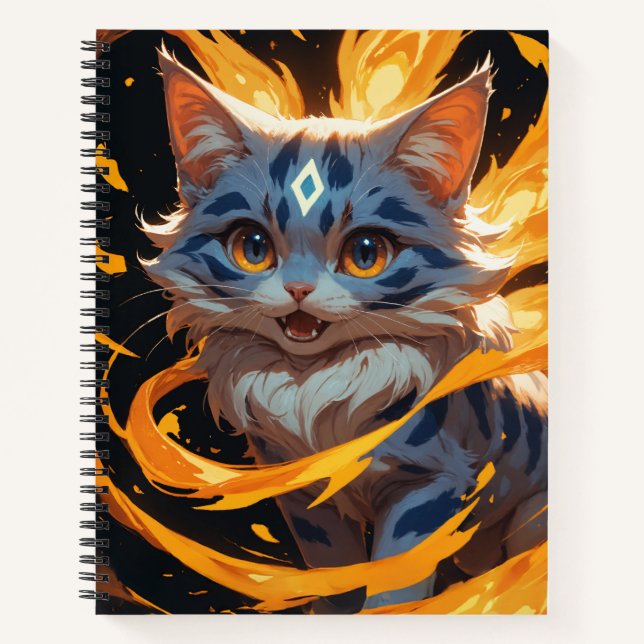 Arcane Ember: The Flamebound Kitten Familiar Notebook (Front)