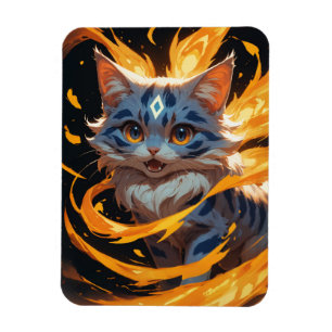 Arcane Ember: The Flamebound Kitten Magnet