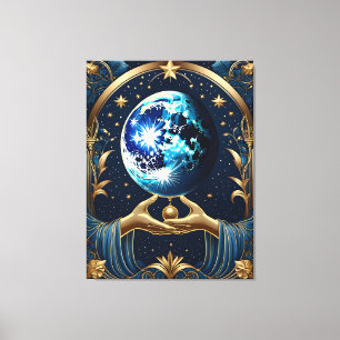 arcane tarot painting with moon canvas print