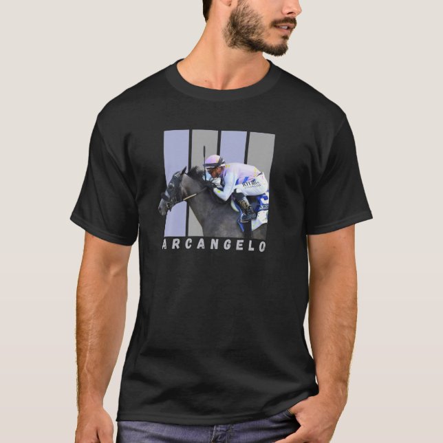 Arcangelo Horse Horse Racing Santa Anita Del Mar S T-Shirt (Front)