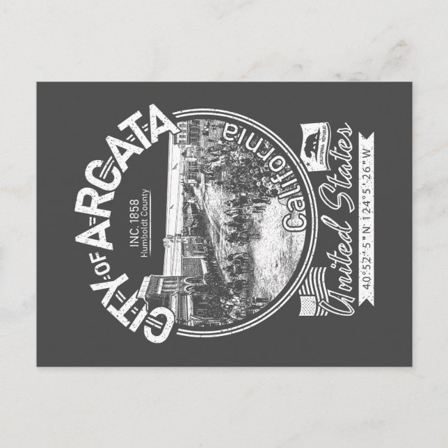 ARCATA CALIFORNIA - ARCATA PLAZA VINTAGE POSTCARD (Front)