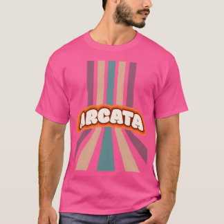 Arcata California Hippie City Cute Colourful Verti T-Shirt