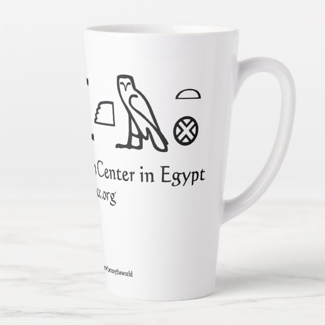 ARCE American Research Centre in Egypt Hieroglyphs Latte Mug (Right)