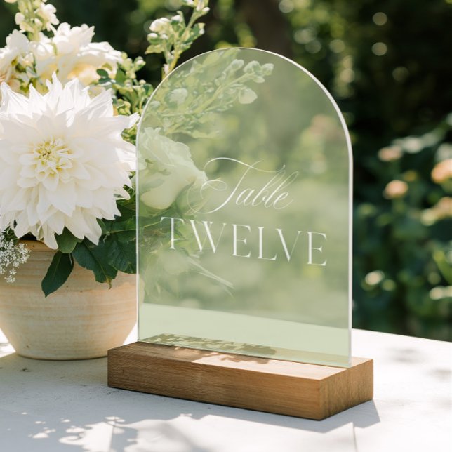 Arch Acrylic Green Wedding Table Twelve Number Invitations (Arch Acrylic Green Wedding Table Twelve Number)