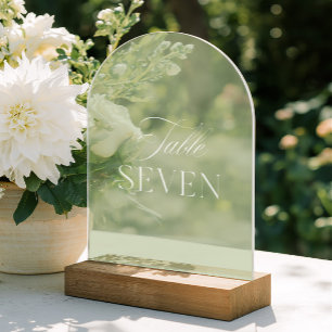 Arch Acrylic Sage Green Wedding Table Seven Number Invitations