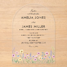 Arch Acrylic simple Colourful Wildflower Wedding
