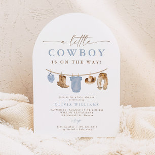 Arch Baby Clothesline Little Cowboy Baby Shower Invitation