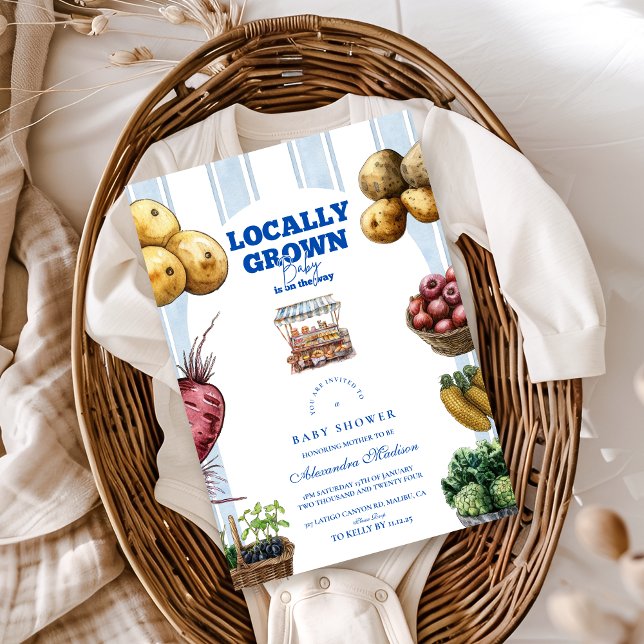 Arch Blue Farmers Market Baby Shower Invitation (Creator Uploaded)