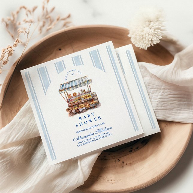 Arch Blue Farmers Market Baby Shower Napkin (Creator Uploaded)