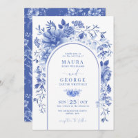 Arch Blue White Chinoiserie Flowers Wedding