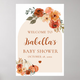 Arch Boho Little Pumpkin Baby Shower Welcome Sign