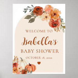 Arch Boho Little Pumpkin Baby Shower Welcome Sign