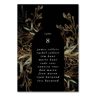 Arch Botanical Eucalyptus Golden Premium Black Table Number