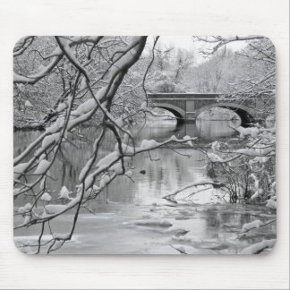 Arch Bridge over Frozen River in Winter Mouse Mat