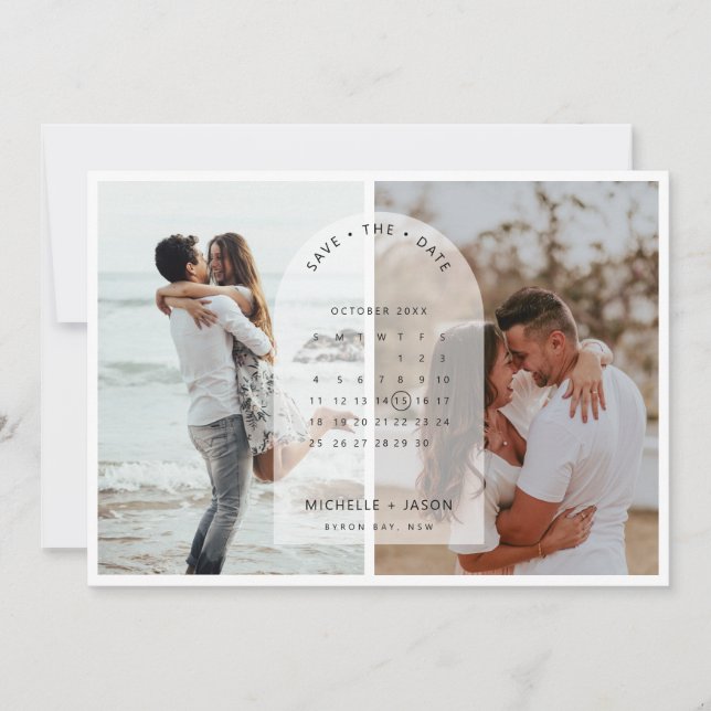 Arch calendar photo Save the Date Invitation (Front)