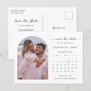 Arch calendar photo Save the Date Invitation Postcard