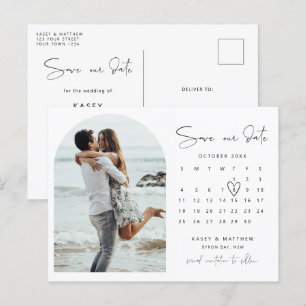 Arch calendar photo Save the Date Invitation Postcard