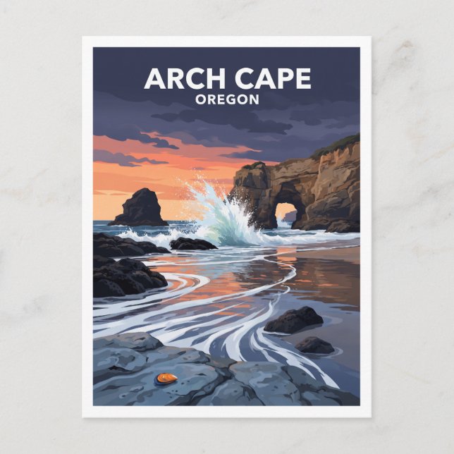 Arch Cape Oregon Postcard (Front)