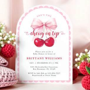 Arch Cherry On Top Baby Shower Invitation