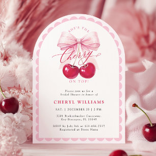 Arch Cherry On Top Bridal Shower Invitation