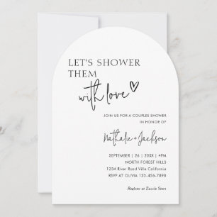 Arch Couple Let's Shower Them With Love Bridal Invitation