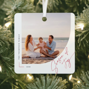 Arch Double Sided Family Beach Photo Christmas Metal Tree Decoration