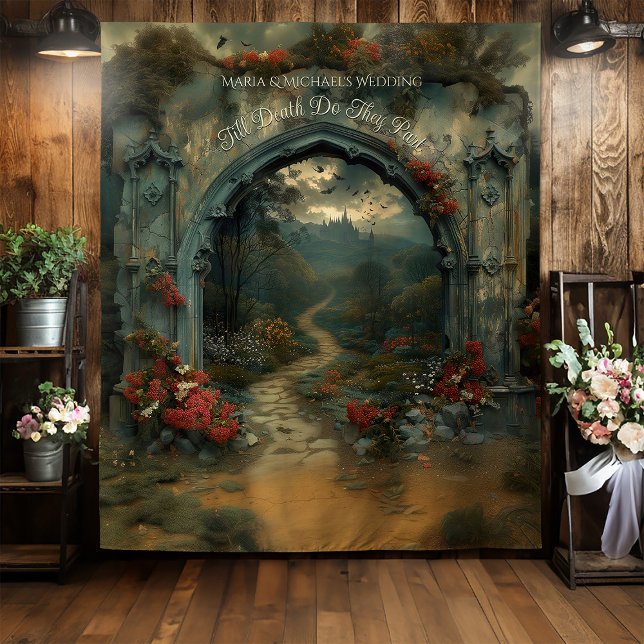 Arch Dracula Castle Gothic Photo Booth Backdrop Tapestry (Creator Uploaded)