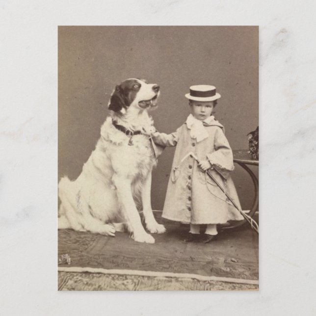 Arch Duchess Marie-Valerie, daughter Sisi with dog Postcard (Front)