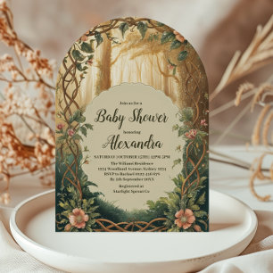 Arch Enchanted Forest Baby Shower Invitation