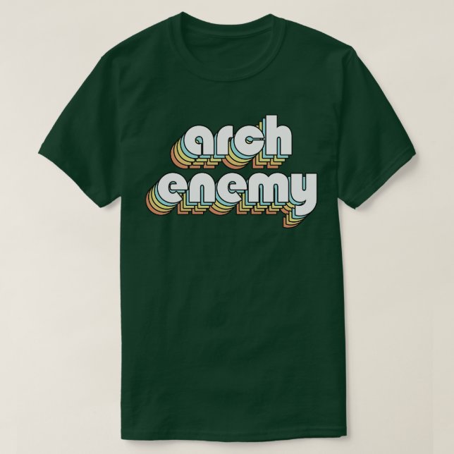Arch Enemy Retro Rainbow Typography Faded Style T-Shirt (Design Front)