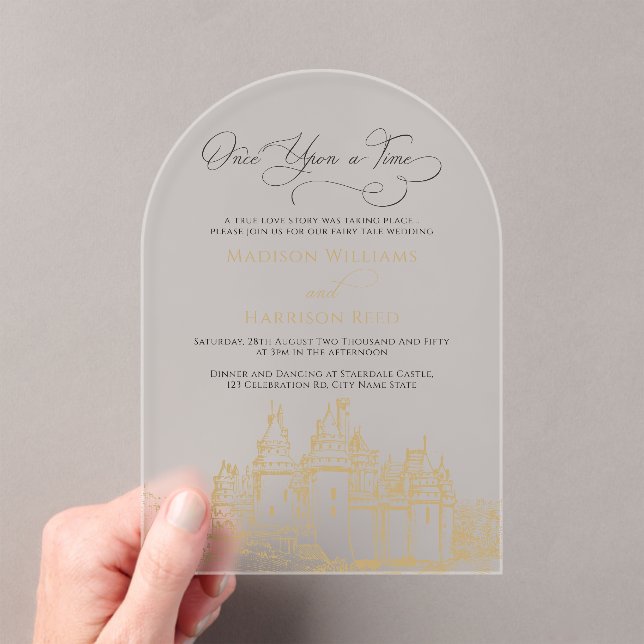 Arch Fairy Tale Acrylic Wedding Invitation (Insitu (Handheld))