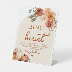 Arch Fall Boho Pumpkin Ring Hunt Bridal Shower Pedestal Sign