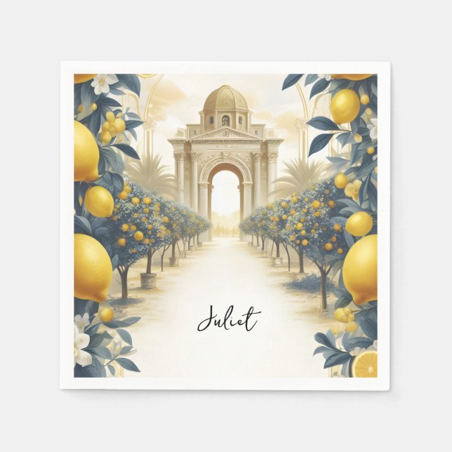 Arch Food Fun Fruit Lime Lemon Bridal Shower Napkin (Front)