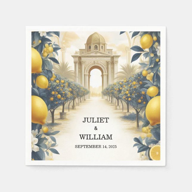 Arch Food Fun Fruit Lime Lemon Military Wedding Napkin (Front)