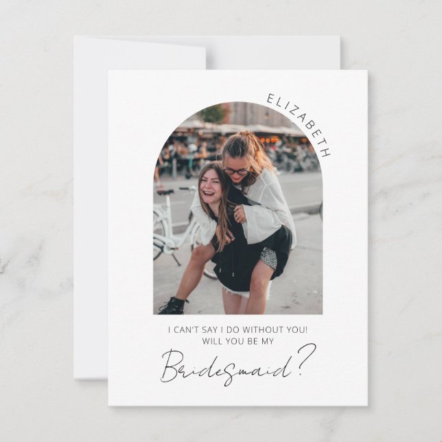 Arch Frame Photo Bridesmaid Photo Proposal Card (Front)