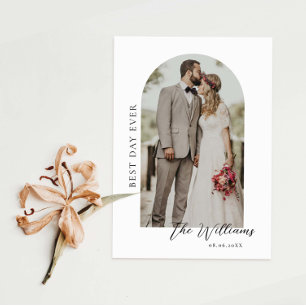 Arch Frame Wedding Photo Thank You Card