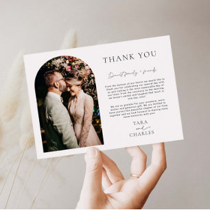Arch Frame Wedding Photo Thank You Card