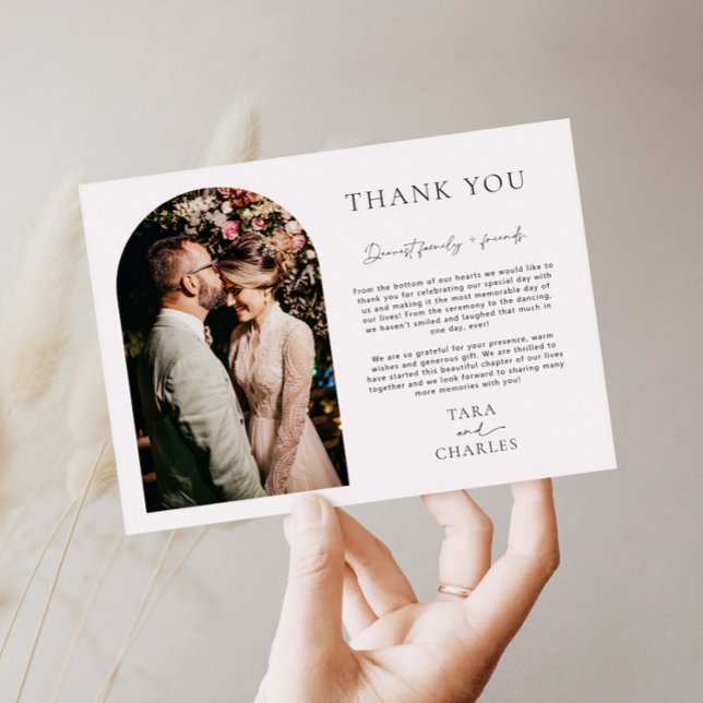 Arch Frame Wedding Photo Thank You Card (Creator Uploaded)