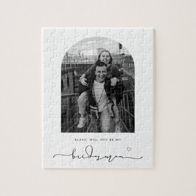 Arch Frame Will You be my Bridesman Puzzle (Vertical)