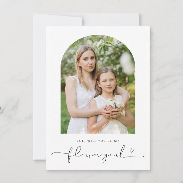 Arch frame will you be my flower girl card (Front)